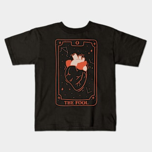 The Fool Heart Lineart Tarot Card Kids T-Shirt